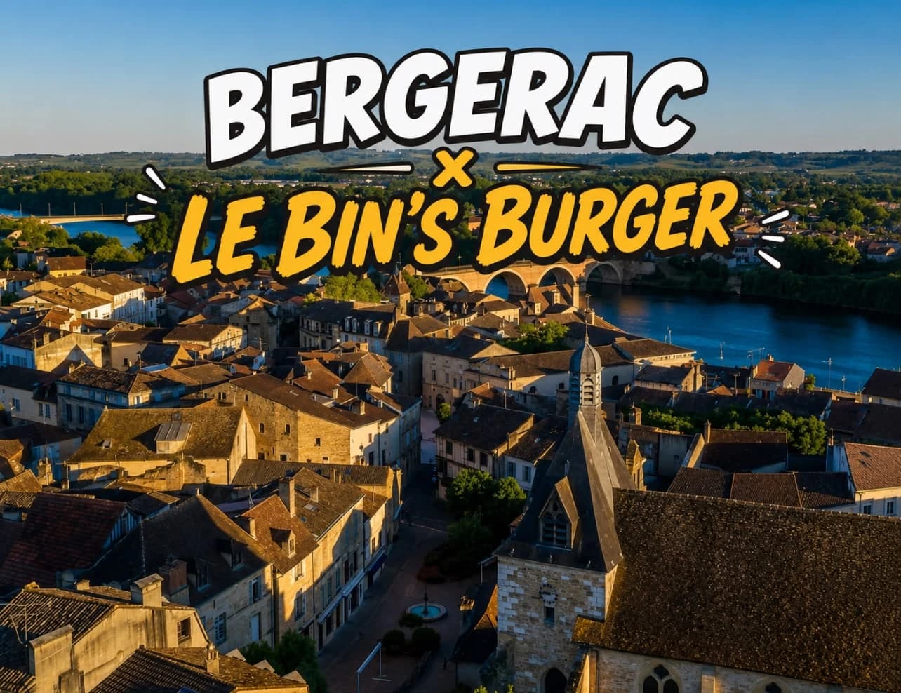 Vue aérienne de Bergerac — Le Bin's Burger